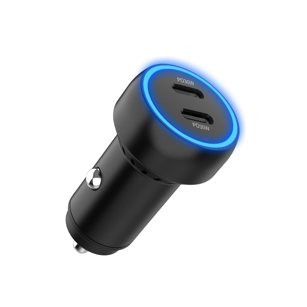 Cargador USB-C de doble puerto (60 W) para coche