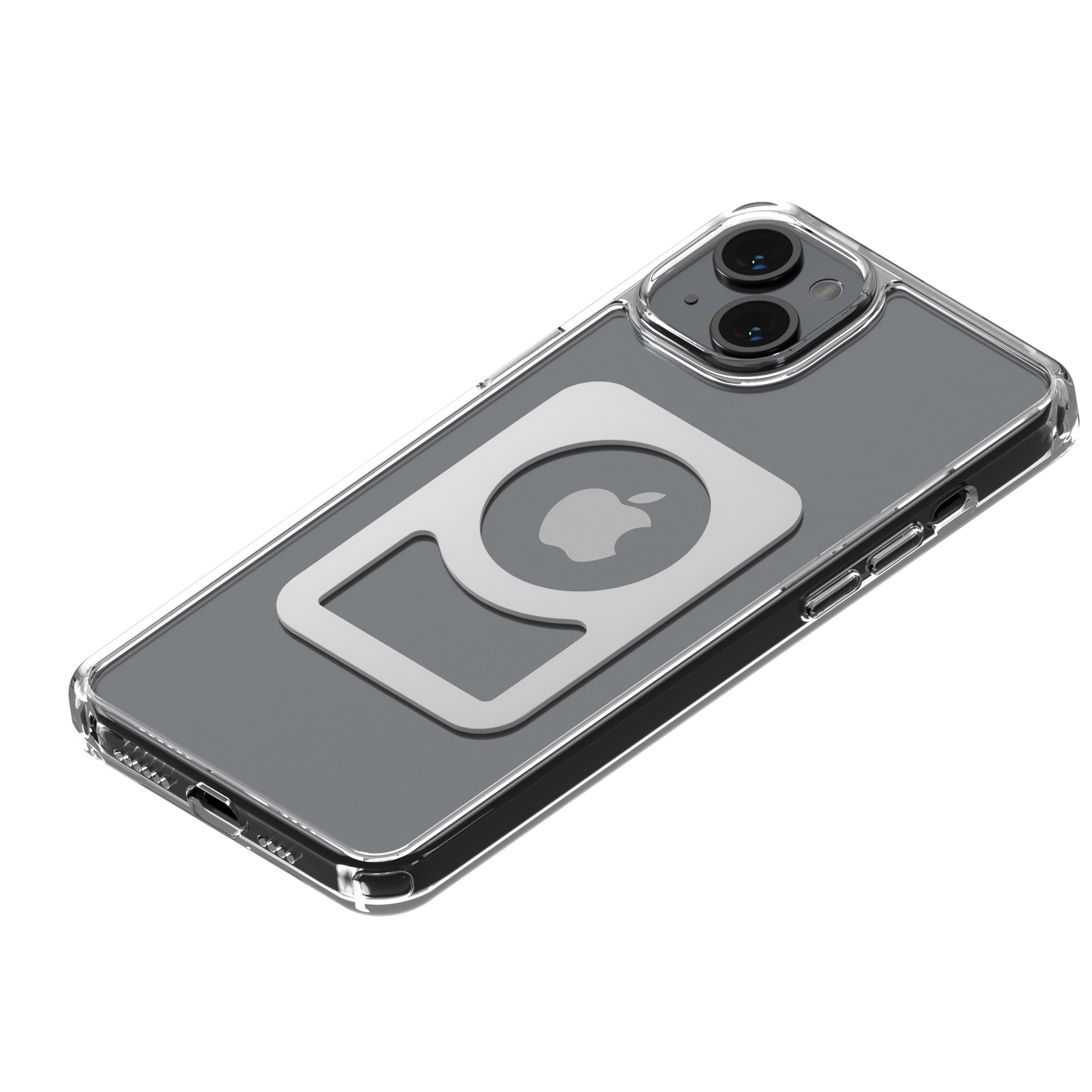 iPhone 15 Plus clear case back volume side profile view | MBC15X-CLS1