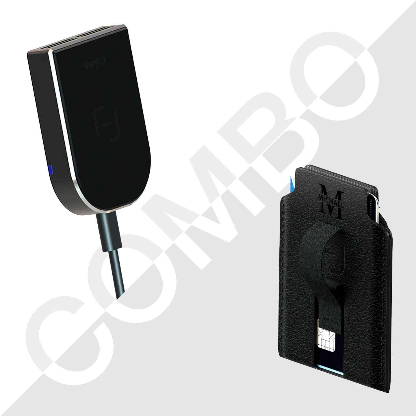 Car Charger and Wallet Combo
